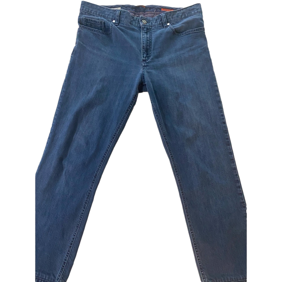 ALBERTO jeans PIPE AUTHENTIC DENIM WASHED MED BLUE W35 L36👖 - Picture 2 of 11